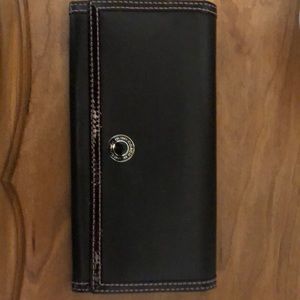 Coach black and pink leather wallet